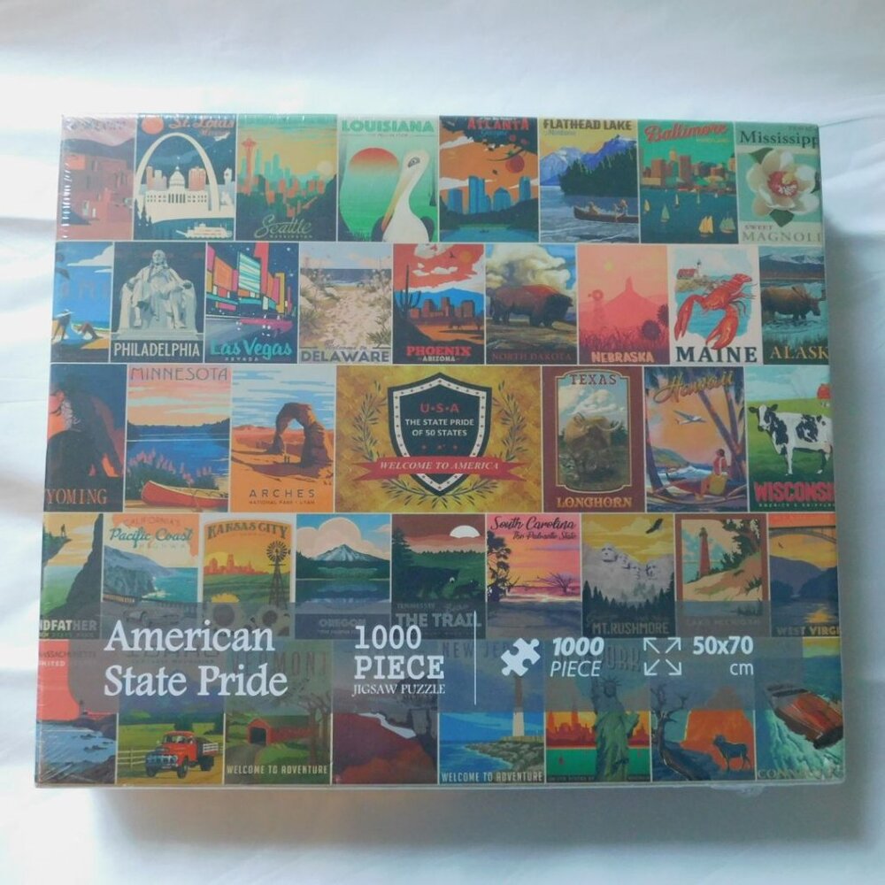 United States Pride Vintage Puzzle 1000 Pieces for Adult, American Travel Puzzle